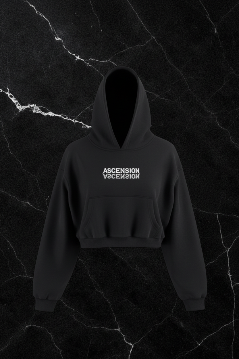 Ascension Cropped Hoodie front ghost mannequin